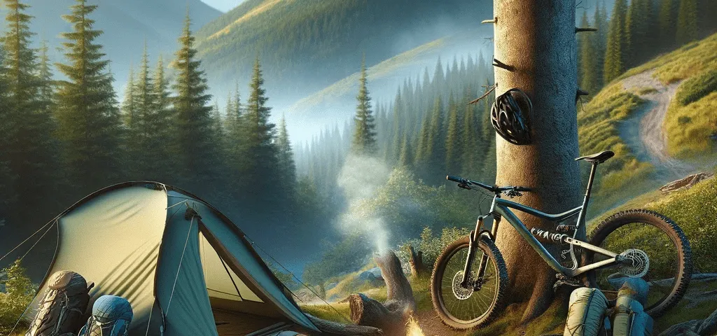 mountain trail bike camping